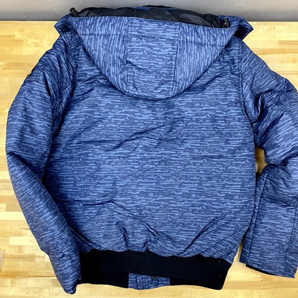 Penfield Staple Hanford Down Detachable Hood Bomber Jacket Digicamo '15 Blue NEW - Picture 2 of 13